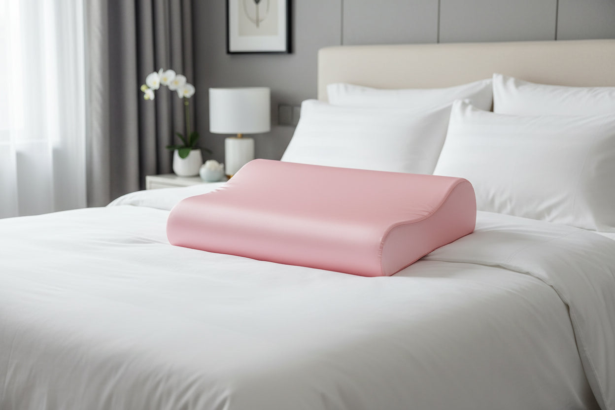 19 Momme Pure Mulberry Silk Pillowcase | Contour Memory Foam Design – Charming Pink