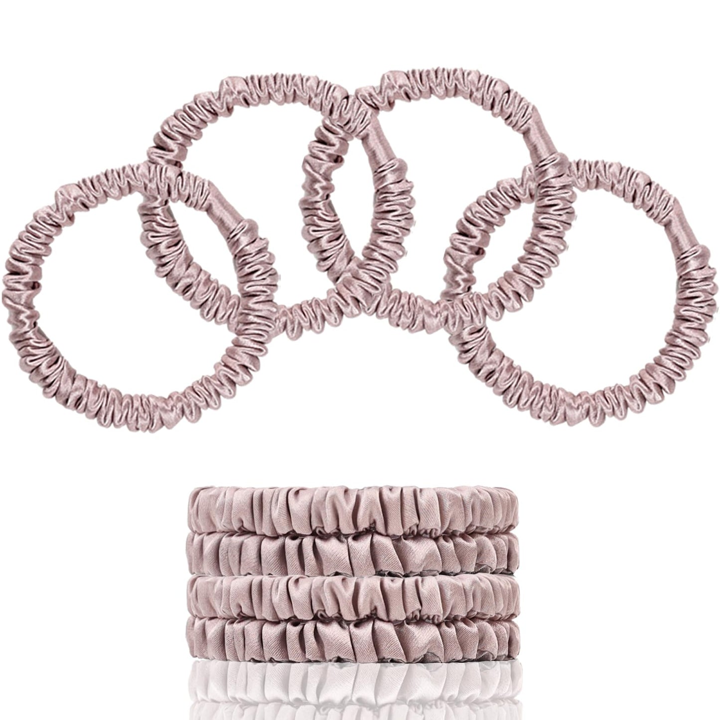 22 Momme Pure Mulberry Silk Scrunchies – Luxury 4 Piece Hair Ritual Set