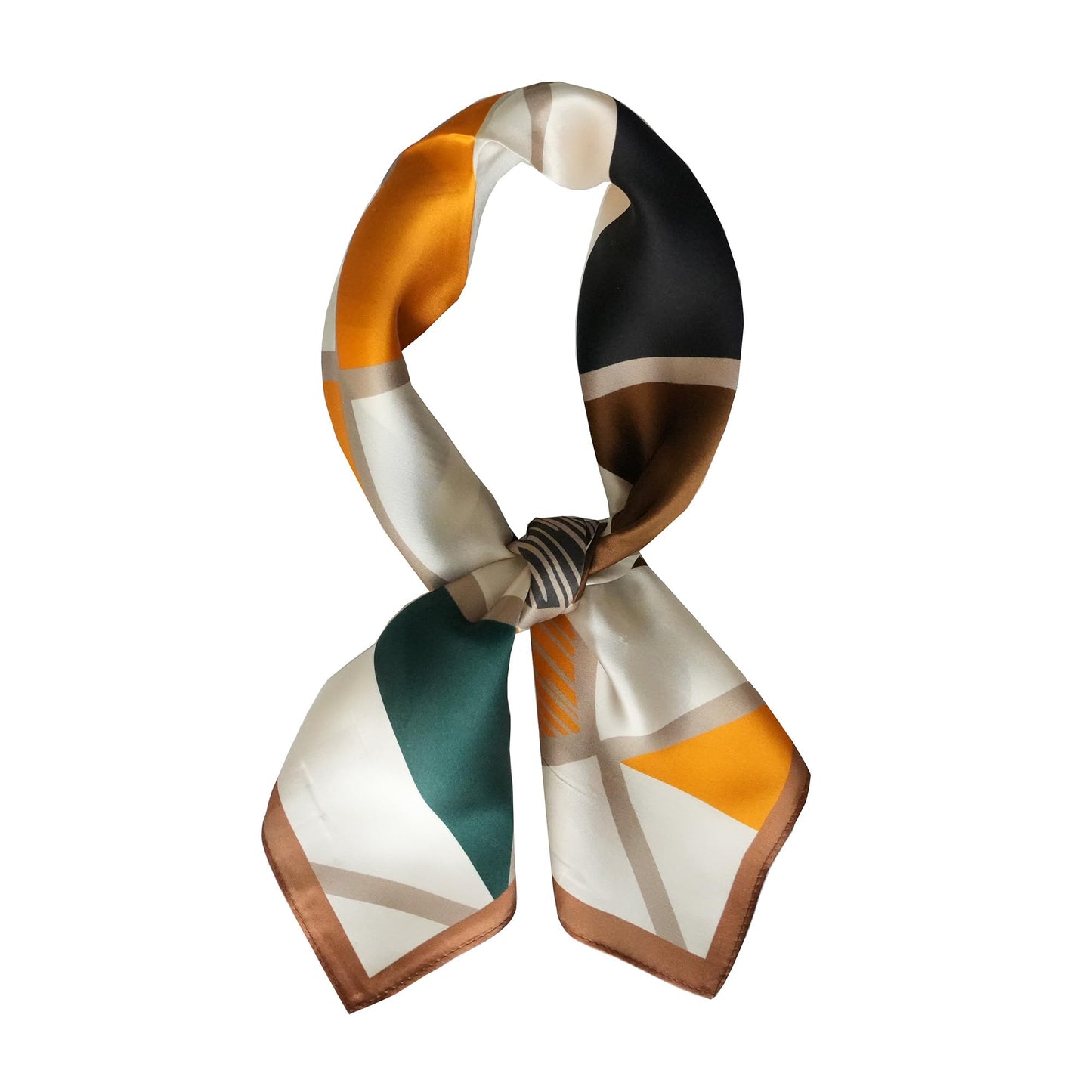 The Geometric Silk Square in Saffron Gold | 100% Mulberry Silk