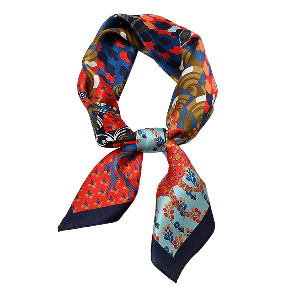 The Heritage Square in Cerulean Deer | 100% Pure Mulberry Silk