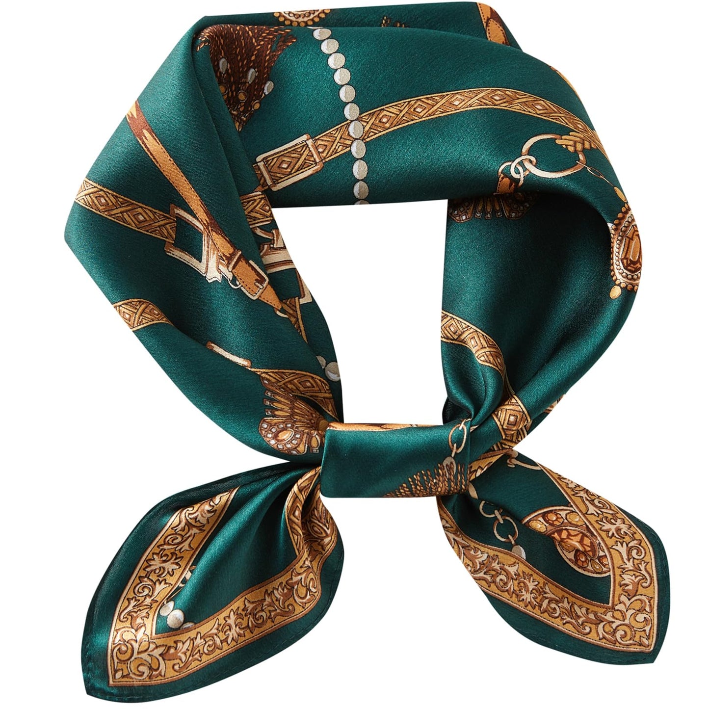 The Signature Square in Verdant Chain | 100% Mulberry Silk