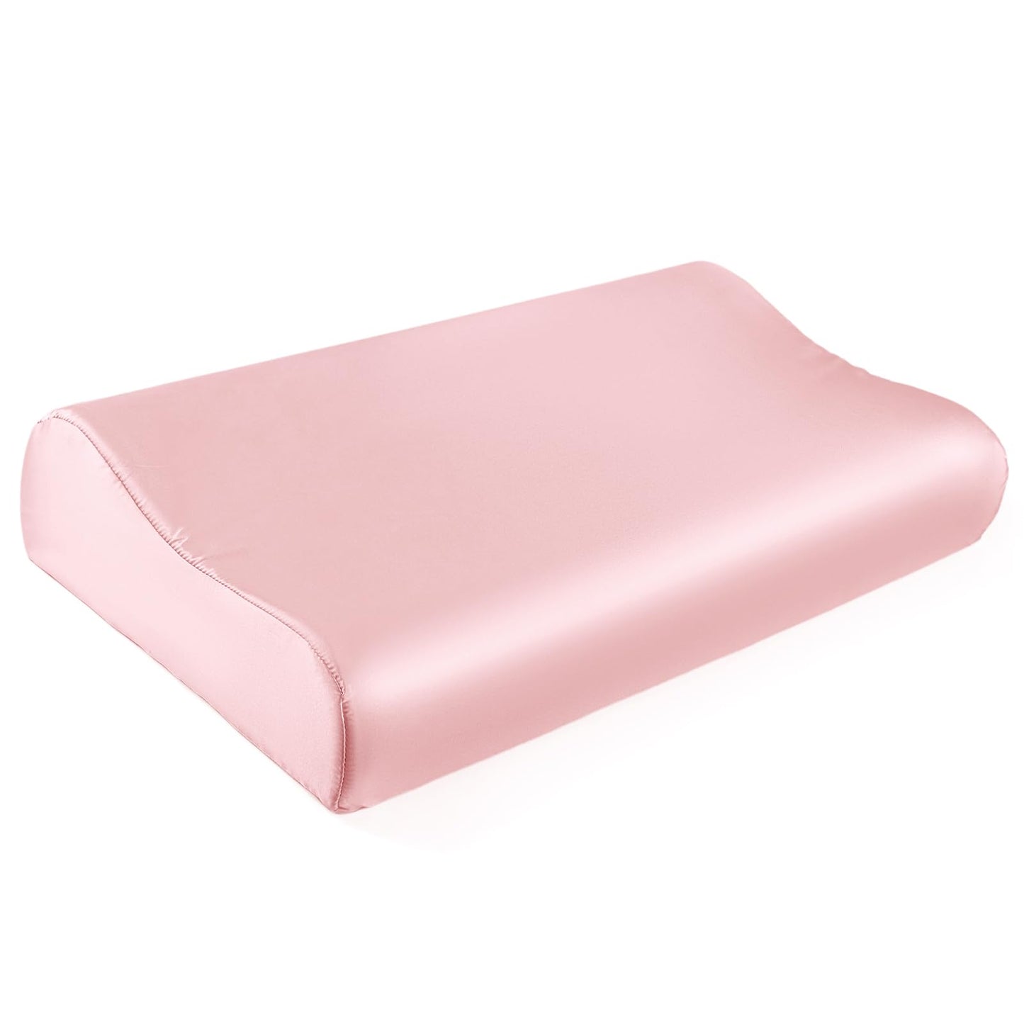 19 Momme Pure Mulberry Silk Pillowcase | Contour Memory Foam Design – Charming Pink